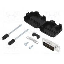 L17DPPK15-M+L717HDA26P; D-Sub HD; PIN: 26; male; straight; soldering; for cable; gold flash; AMPHENOL