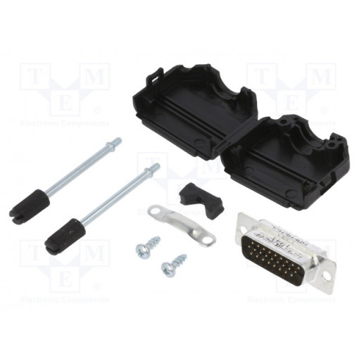 L17DPPK15-M+L717HDA26P; D-Sub HD; PIN: 26; male; straight; soldering; for cable; gold flash; AMPHENOL