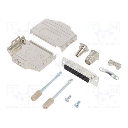 L17DPPK25-M+L77HDB44S; D-Sub HD; PIN: 44; female; straight; soldering; for cable; UNC4-40; AMPHENOL