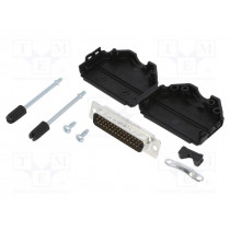 L17DPPK25-M+L717HDB44P; D-Sub HD; PIN: 44; male; straight; soldering; for cable; gold flash; AMPHENOL