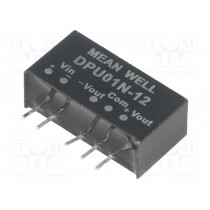 DPU01N-12; Converter: DC/DC; 1W; Uin: 21.6÷26.4V; Uout: 12VDC; Uout2: -12VDC; MEAN WELL