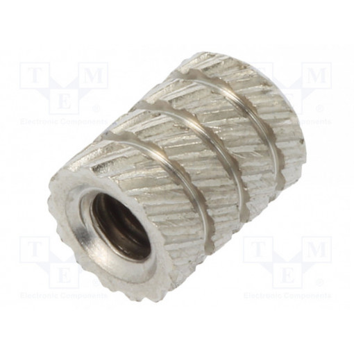 11M2.5; Threaded insert; brass; without coating; M2,5; L: 5.9mm; DREMEC