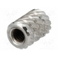 11M2.5NI; Threaded insert; brass; nickel; M2,5; L: 5.9mm; Øout: 4.5mm; DREMEC
