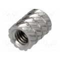11M3NI; Threaded insert; brass; nickel; M3; L: 5.9mm; Features: for plastic; DREMEC