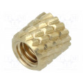 11M4; Threaded insert; brass; without coating; M4; L: 5.9mm; Øout: 5.95mm; DREMEC
