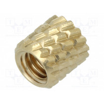 11M4; Threaded insert; brass; without coating; M4; L: 5.9mm; Øout: 5.95mm; DREMEC
