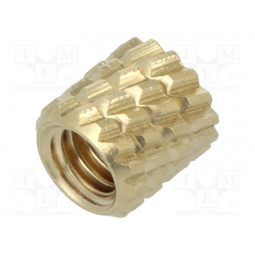 11M4; Threaded insert; brass; without coating; M4; L: 5.9mm; Øout: 5.95mm; DREMEC