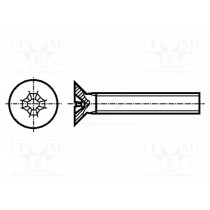 8G207M6X40; Screw; M6x40; Head: countersunk; Phillips; polyamide; DREMEC