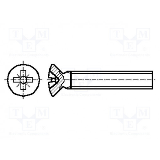 8G208M6X10; Screw; M6x10; Head: countersunk; Phillips; polyamide; DREMEC