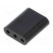 8GE04V80358; Spacer sleeve; LED; ØLED: 3mm; L: 9.5mm; black; UL94V-0; Mat: PVC; DREMEC