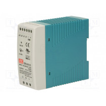 DRA-40-12; Power supply: switched-mode; 40.08W; 12VDC; 12÷15VDC; 3.34A; 300g; MEAN WELL DRA-40-12; Power supply: switched-mode; 40.08W; 12VDC; 12÷15VDC; 3.34A; 300g; MEAN WELL