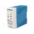 DRA-60-24; Power supply: switched-mode; 60W; 24VDC; 24÷30VDC; 2.5A; 90÷264VAC; MEAN WELL