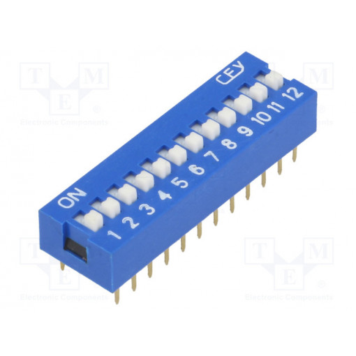 ; Switch: DIP-SWITCH; Poles number: 12; ON-OFF; 0.05A/12VDC; Pos: 2; NINIGI ; Switch: DIP-SWITCH; Poles number: 12; ON-OFF; 0.05A/12VDC; Pos: 2; NINIGI