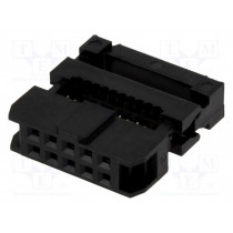 DS1017-10MA2; Plug; IDC; female; PIN: 10; IDC; for ribbon cable; 1mm; gold flash; CONNFLY