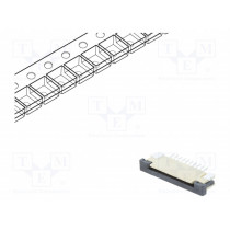 DS1020-07-10VBT1A-R; Connector: FFC (FPC); horizontal; PIN: 10; ZIF; SMT; tinned; 30mΩ; CONNFLY