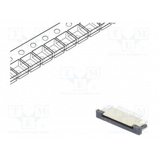 DS1020-07-10VBT1A-R; Connector: FFC (FPC); horizontal; PIN: 10; ZIF; SMT; tinned; 30mΩ; CONNFLY