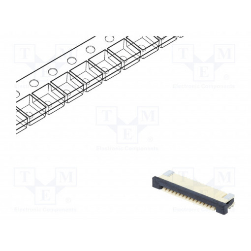 DS1020-07-14VBT1A-R; Connector: FFC (FPC); horizontal; PIN: 14; ZIF; SMT; tinned; 30mΩ; CONNFLY