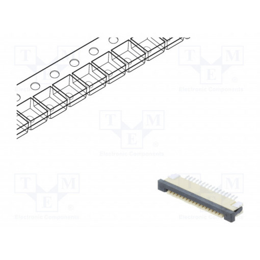 DS1020-07-16VBT1B-R; Connector: FFC (FPC); horizontal; PIN: 16; ZIF; SMT; tinned; 30mΩ; CONNFLY