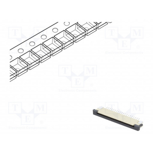 DS1020-07-20VBT1A-R; Connector: FFC (FPC); horizontal; PIN: 20; ZIF; SMT; tinned; 30mΩ; CONNFLY