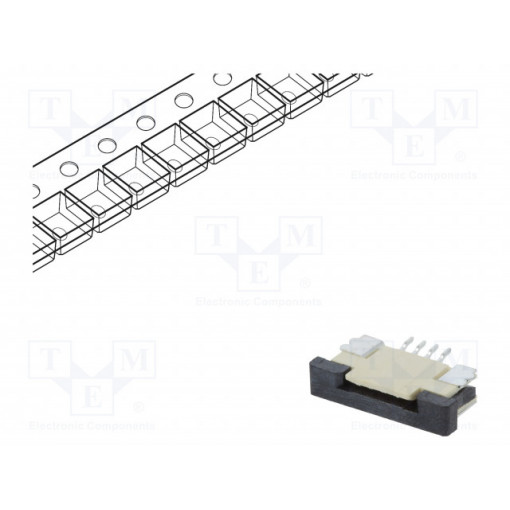 DS1020-07-4VBT1A-R; Connector: FFC (FPC); horizontal; PIN: 4; ZIF; SMT; tinned; 30mΩ; CONNFLY