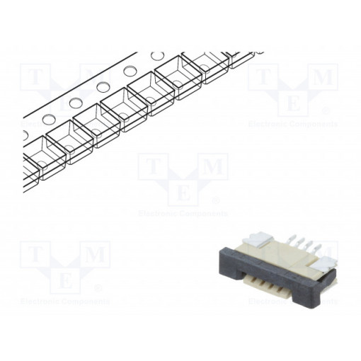 DS1020-07-4VBT1B-R; Connector: FFC (FPC); horizontal; PIN: 4; ZIF; SMT; tinned; 30mΩ; CONNFLY