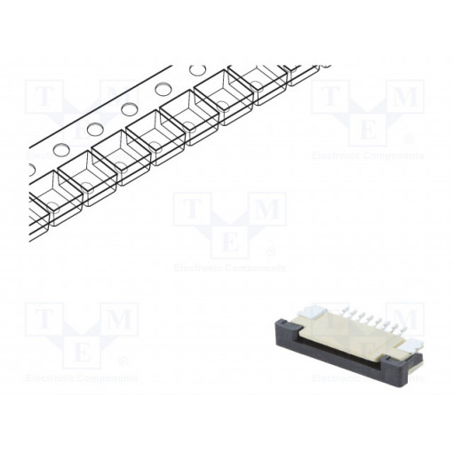 DS1020-07-8VBT1A-R; Connector: FFC (FPC); horizontal; PIN: 8; ZIF; SMT; tinned; 30mΩ; CONNFLY