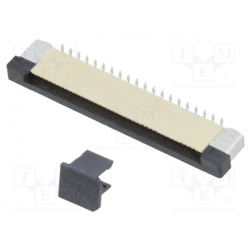 DS1020-08-40VBT11-R; Connector: FFC (FPC); vertical; PIN: 40; ZIF; SMT; 500mA; tinned; CONNFLY