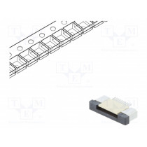 DS1020-09-10VBT1A-R; Connector: FFC (FPC); horizontal; PIN: 10; ZIF; SMT; 500mA; tinned; CONNFLY