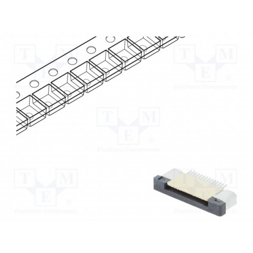 DS1020-09-14VBT1A-R; Connector: FFC (FPC); horizontal; PIN: 14; ZIF; SMT; 500mA; tinned; CONNFLY