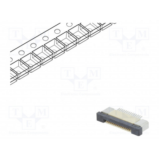 DS1020-09-14VBT1B-R; Connector: FFC (FPC); horizontal; PIN: 14; ZIF; SMT; 500mA; tinned; CONNFLY