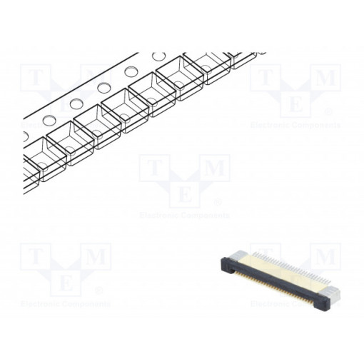 DS1020-09-30VBT1B-R; Connector: FFC (FPC); horizontal; PIN: 30; ZIF; SMT; 500mA; tinned; CONNFLY