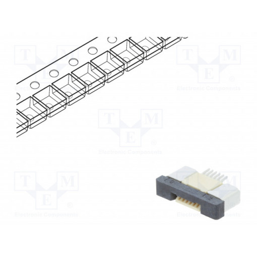 DS1020-09-6VBT1B-R; Connector: FFC (FPC); horizontal; PIN: 6; ZIF; SMT; 500mA; tinned; CONNFLY
