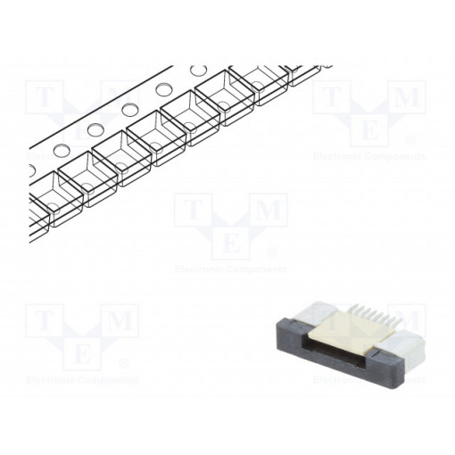 DS1020-09-8VBT1A-R; Connector: FFC (FPC); horizontal; PIN: 8; ZIF; SMT; 500mA; tinned; CONNFLY