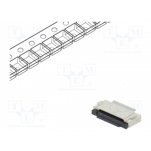 DS1020-11-14VBT1-R; Connector: FFC (FPC); horizontal; PIN: 14; ZIF; SMT; tinned; 30mΩ; CONNFLY