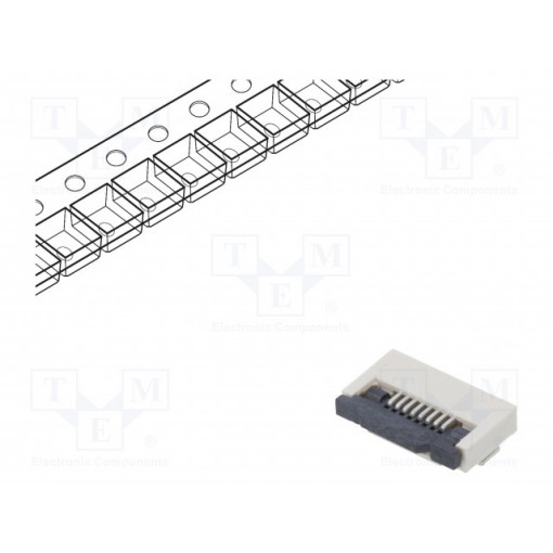 DS1020-11-8VBT1-R; Connector: FFC (FPC); horizontal; PIN: 8; ZIF; SMT; tinned; 30mΩ; CONNFLY