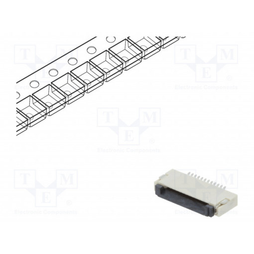 DS1020-12-12VBT1A-R; Connector: FFC (FPC); horizontal; PIN: 12; ZIF; SMT; tinned; 30mΩ; CONNFLY