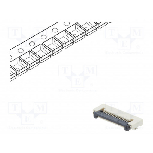 DS1020-12-14VBT1A-R; Connector: FFC (FPC); horizontal; PIN: 14; ZIF; SMT; tinned; 30mΩ; CONNFLY