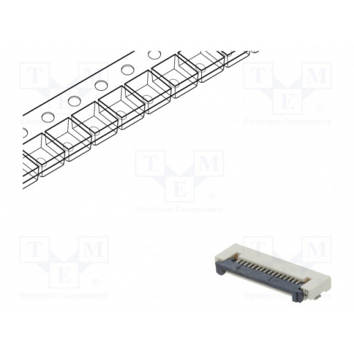 DS1020-12-16VBT1A-R; Connector: FFC (FPC); horizontal; PIN: 16; ZIF; SMT; tinned; 30mΩ; CONNFLY