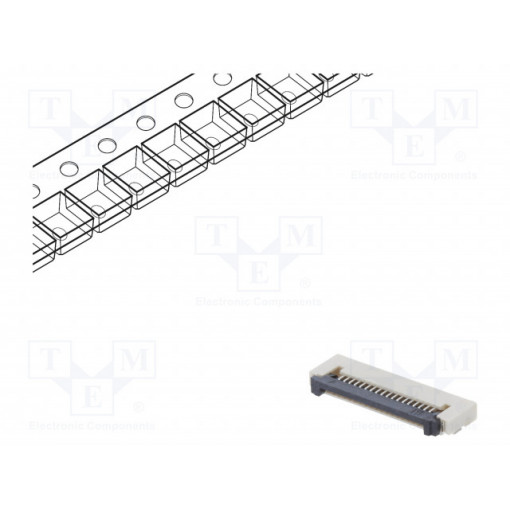 DS1020-12-18VBT1A-R; Connector: FFC (FPC); horizontal; PIN: 18; ZIF; SMT; tinned; 30mΩ; CONNFLY