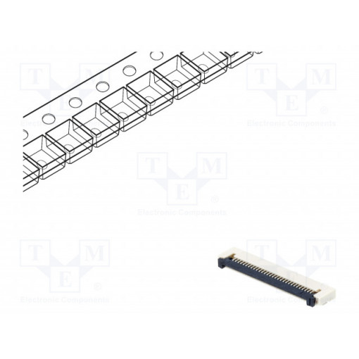DS1020-12-30VBT1A-R; Connector: FFC (FPC); horizontal; PIN: 30; ZIF; SMT; tinned; 30mΩ; CONNFLY