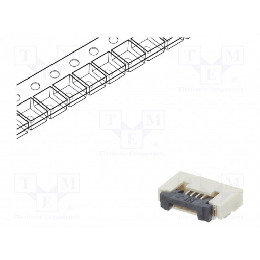 DS1020-12-4VBT1A-R; Connector: FFC (FPC); horizontal; PIN: 4; ZIF; SMT; tinned; 30mΩ; CONNFLY