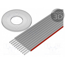 DS1057-01-10A282R-30.5; Wire: ribbon; 1mm; stranded; Cu; 10x28AWG; unshielded; PVC; grey; CONNFLY