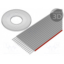 DS1057-01-16A282R-30.5; Wire: ribbon; 1mm; stranded; Cu; 16x28AWG; unshielded; PVC; grey; CONNFLY