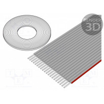 DS1057-01-20A282R-30.5; Wire: ribbon; 1mm; stranded; Cu; 20x28AWG; unshielded; PVC; grey; CONNFLY