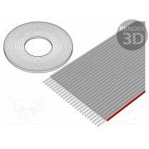 DS1057-01-24A282R-30.5; Wire: ribbon; 1mm; stranded; Cu; 24x28AWG; unshielded; PVC; grey; CONNFLY