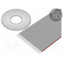 DS1057-01-30A282R-30.5; Wire: ribbon; 1mm; stranded; Cu; 30x28AWG; unshielded; PVC; grey; CONNFLY