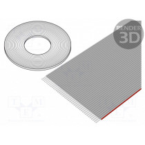 DS1057-01-40A282R-30.5; Wire: ribbon; 1mm; stranded; Cu; 40x28AWG; unshielded; PVC; grey; CONNFLY