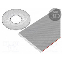 DS1057-01-50A282R-30.5; Wire: ribbon; 1mm; stranded; Cu; 50x28AWG; unshielded; PVC; grey; CONNFLY