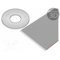 DS1057-01-64A282R-30.5; Wire: ribbon; 1mm; stranded; Cu; 64x28AWG; unshielded; PVC; grey; CONNFLY