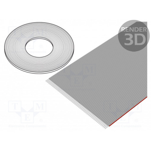 DS1057-60A282R-30.5; Wire: ribbon; 1.27mm; stranded; Cu; 60x28AWG; unshielded; PVC; grey; CONNFLY